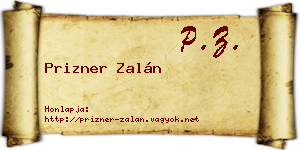 Prizner Zalán névjegykártya